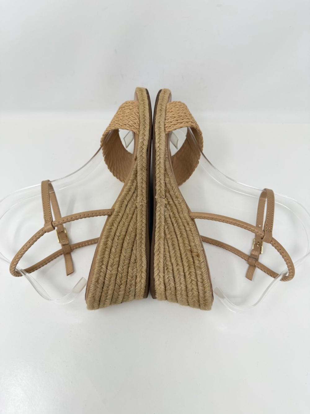 Chocolat Blu Rafia Bryn Espadrille Wedge Sandal Tan Size EU 39, US 8-8.5 - Picture 4 of 9